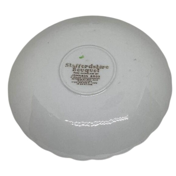 Staffordshire Bouquet Coffee Cup Saucer Ironstone Johnson Bros England Vintage - Picture 10 of 11